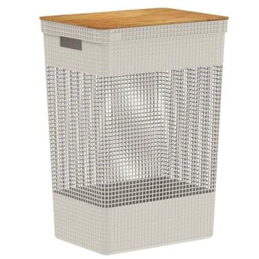 Imagem de Cesto Organizador Com Tampa Bamboo Grande Organizador Ou 49L