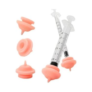 Imagem de Kit Com 5 Bicos De Alimentação Para Gatinhos Com Seringa De 1cc E 3cc,