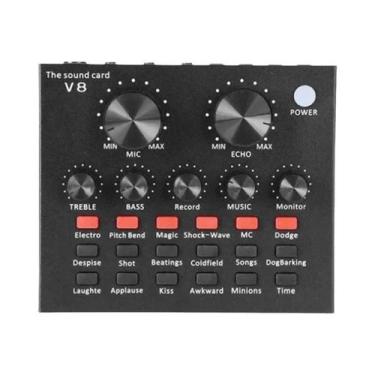 Imagem de Placa De Som V8 USB Para Microfone, Ideal Para Jogos, Transmissões, Co