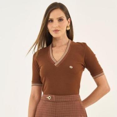 Imagem de Blusa Canelada Colcci Iconic Listras Feminino-Feminino