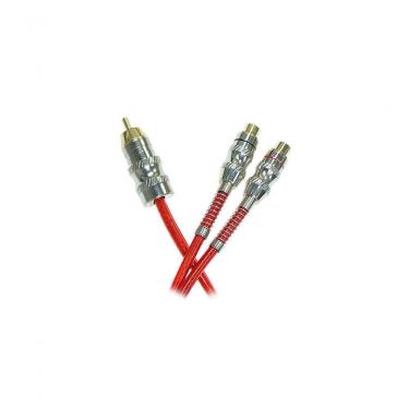 Imagem de Cabo de Áudio Y para Som Automotivo C-027 Premium 1 RCA Macho X 2 RCA Fêmea Evus