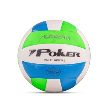 Imagem de Bola de Volei Semi Profissional VLS200 Tamanho Oficial Poker, Azul, Ve