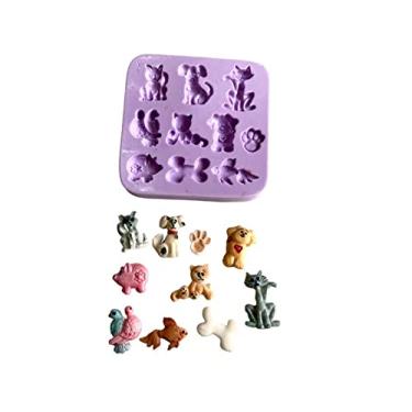 Imagem de Confeitaria dos moldes, F1012 MOLDE DE SILICONE BICHOS PET PARA DECORAR