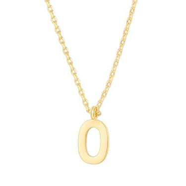 Imagem de PAVOI Colar com inicial banhada a ouro 14K | Colares femininos com letras, Ouro amarelo, Sem Pedra Preciosa