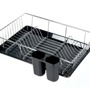 Imagem de Escorredor Louca Cozinha 18 Pratos Porta Talher Bandeja Mor