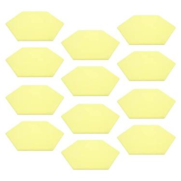 Imagem de Placas isolantes de som, montagem adesiva decorativa fibra de poliéster 15 cm painéis acústicos sextavados para estúdios de gravação para escritórios domésticos (amarelo)