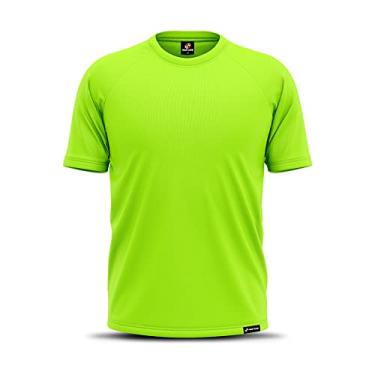 Imagem de Camiseta Manga Curta Plus Size Adstore Verde Neon Masculina Térmica UV Segunda Pele Compressão (G3)