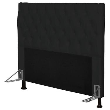 Imagem de Cabeceira Cama Box Casal 195cm Cristal Corino Preto