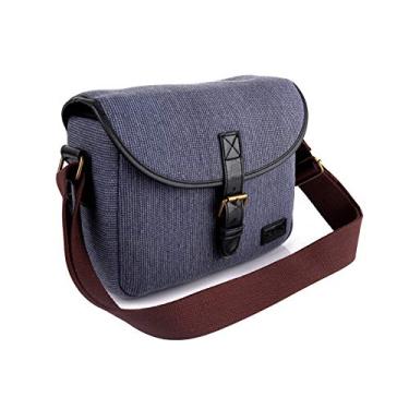 Imagem de Moniss Bolsa para câmera SLR/DSLR Bolsa para gadgets Bolsa de transporte de ombro estilo retrô elegante para fotografia estojo de engrenagens de material de linho