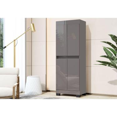 Imagem de Armário Multiuso Escritório Quarto 4 Portas Toquio Cinza - Rede Móveis