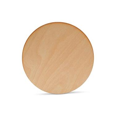 Imagem de Círculos de madeira de 20,32 cm, 0,32 cm de espessura com bordas queimadas rústicas, pacote de 3 discos de compensado de bétula, redondos de madeira, círculos de madeira inacabados para artesanato, da Woodpeckers