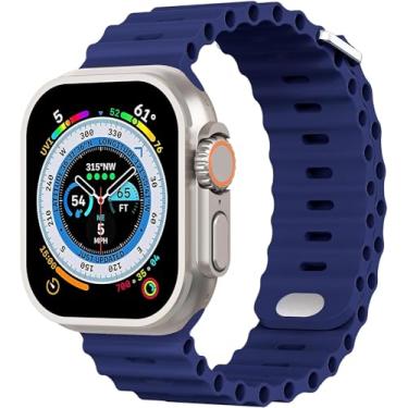 Imagem de Pulseira Esportiva Ocean Compatível com Watch Ultra, Ultra 2, W69 49mm (49mm, Azul-marinho)
