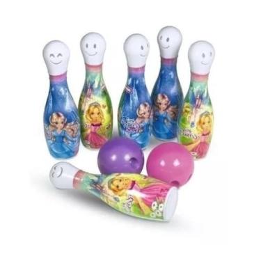 Imagem de Super Jogo De Boliche Infantil Educativo 6 Pinos E 2 Bolas Feminino