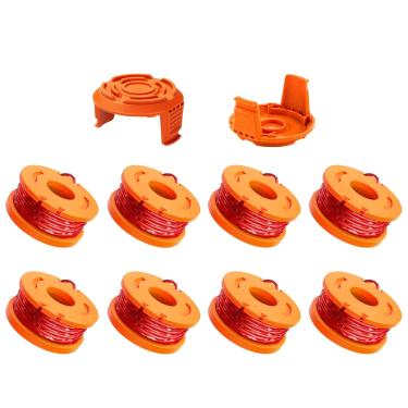 Imagem de Eyoloty WA0010 linha de carretel de substituição de 0,2 cm para Worx WG154 WG163 WG160 WG180 WG175 WG155 WG151 aparador de cordas (8 carretéis + 2 cápsulas)