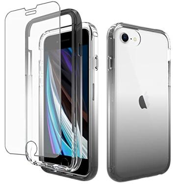 Imagem de Asuwish Capa de telefone para iPhone 6/6s/7/8/SE 2020 2022 com película protetora de tela transparente TPU fina híbrida silicone acessórios para celular i Six Seven 6a i6 i7 i8 7s 8s SE2020 SE2 2