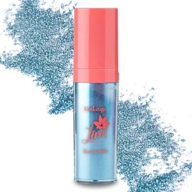 Imagem de Iluminador Pó Solto Aplicador Make Brilho Rosto Corpo Cabelo Cor: Azul