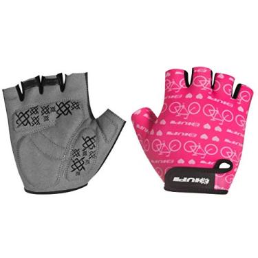 Imagem de Luva Ciclismo Hupi Eco Dedo Curto Love Bike Rosa