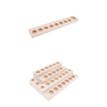 Imagem de Organizador de rack de exibição de óleo essencial 2 peças de armazenamento de madeira para loja doméstica. Solução de armazenamento conveniente e funcional em madeira de pinho natural. Atraia mais