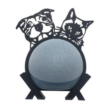 Imagem de Suporte de Alexa para Echo Dot 4 e Dot 5 "PitBull e Gato" - Espaço 3d