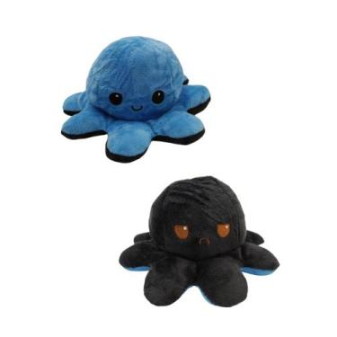 Imagem de Polvo Do Humor Polvo De Pelúcia Reversível - KINGLEEN, Preto e azul