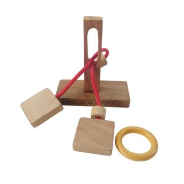 Imagem de Retire a Argola Quebra Cabeça Desafio em Madeira - BENI Brinquedos