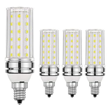 Imagem de BOGAO Lâmpada LED E12, lâmpadas LED brancas de 12 W 6000 K, equivalente a lâmpadas de 80 a 100 watts, base de parafuso E12, luzes LED de 1200 lúmens (pacote com 4)