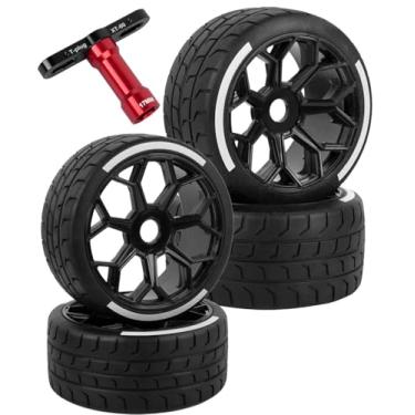 Imagem de BRCatWPark RC Wheel Highway Tires for 1/7 Arrma Felony 6S BLX,4pcs RC Wheel Rims & Rubber Tires,RC Drift Car Wheels and Tires,Black