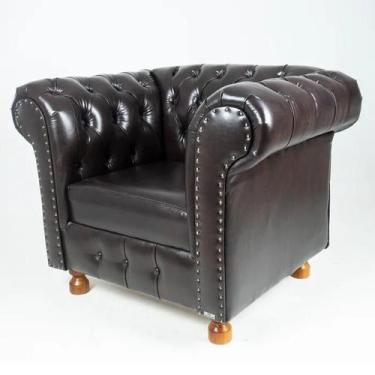 Imagem de 1 poltrona chesterfield capitone luiz xv assento individual courano ca