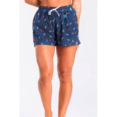 Imagem de Short Praia Tactel Feminino Marinheira - Larel, P
