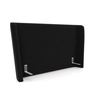 Imagem de Cabeceira Design para Cama Casal Torres Pés em Madeira Veludo Preto G9
