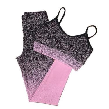 Imagem de Conjunto Degradê para Academia com Legging de Cintura Alta e Bojo - MD