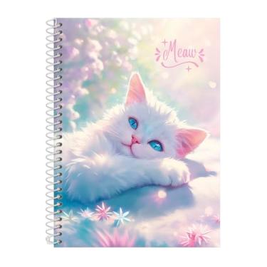 Imagem de Caderno Feminino Colegial Capa Dura 1 Matéria Cats Beauty