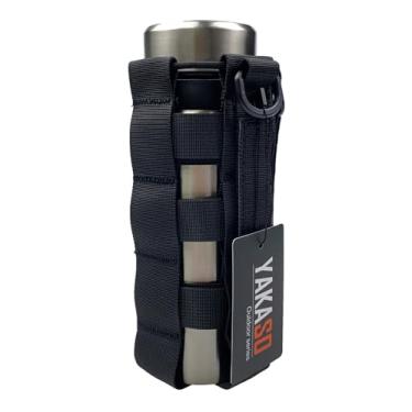 Imagem de YAKASO Bolsa tática para garrafa de água com design trançado, suporte de garrafa MOLLE, bolsa de transporte de hidratação, bolsa de cintura ajustável H20 para garrafa Hydro Flask, Nalgene, garrafa