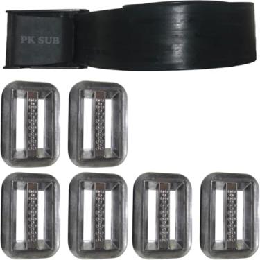Imagem de Cinto de borracha com 6 lastros 500g chumbo peso kit de mergulho caça pesca sub