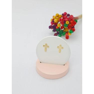 Imagem de Brinco Banhado A Ouro De Cruz Trabalhada Bijou Art