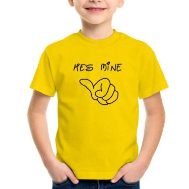Imagem de Camiseta Infantil He's Mine - Foca na Moda, Amarelo, 14