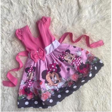 Imagem de Vestido Infantil Temático Simples Minnie Rosa RF02 - AUREA, M