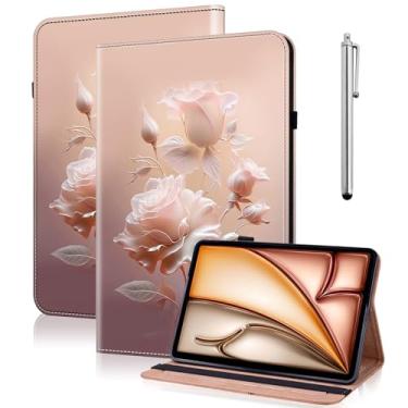 Imagem de VODEFOX Capa para Lenovo Tab M9 2023 / Nook 22.9 cm versão 2024 9 polegadas (TB-310FU), capa flip de couro PU para tablet Lenovo Tab M9 - rosas de cerâmica