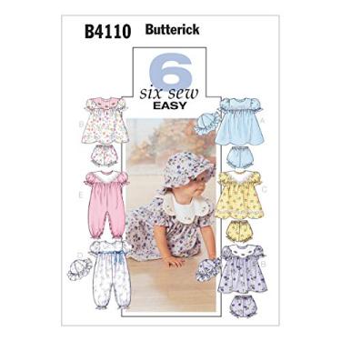 Imagem de Butterick 0388811 Vestido para bebês, calcinha, macacão e chapéu padrão B4110 tamanho OSZ, cada