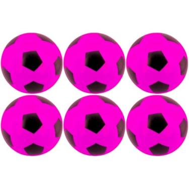 Imagem de 6x Bola De Futebol Vinil Pingo Dente De Leite 22Cm Infantil (Rosa)