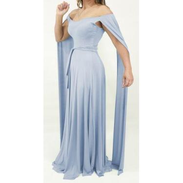Imagem de Vestido Feminino Longo Madrinha Capa Longa Duplo Casamento - Casual Dr