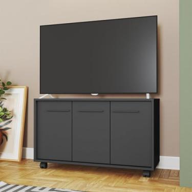 Imagem de Rack para TVs até 40 Polegadas em MDP 3 Portas 1 Prateleira Preto