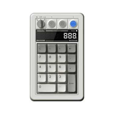 Imagem de AKNES Teclado numérico mecânico retrô 18 8bitdo, teclado numérico e calculadora 2 em 1, Bluetooth/2.4G/com fio para Windows e Android - Edição M