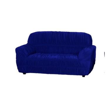Imagem de Capa Elasticada 2 Lugares Liso Para Sofá Para sua Sala - M.A Enxovais,