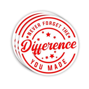 Imagem de (3 peças) Adesivo Never Forgot The Difference You Made com frases inspiradoras significativas decalques de vinil motivacionais para copo laptop Kindle Phone garrafas de água livros - 3 x 3 polegadas