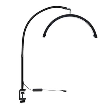 Imagem de Asixxsix Meia Luz da Lua Com Grampo, Lâmpada de Mesa de Pregos de 20w de 20 Polegadas Com Mangueira Rotativa de 360 ​​°, 3000k a 6500k Abajur de Manicure Em Prejudicável para (Plugue GB)