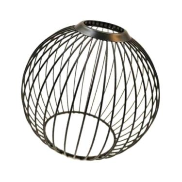Imagem de WeiLaiKeQi Abajur de ferro com capa para lâmpada, suporte de lâmpada industrial, gaiola de arame, proteção, abajur pendente para sala de estar, cozinha, hotel, Preto 14.8x13cm