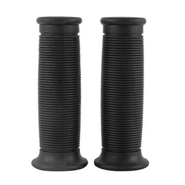 Imagem de Acouto Universal Motocicleta Hand Grips 22mm 25mm Vintage Borracha Guiador Grips Anti-Skid Confortável Fácil de Instalar para A Maioria das Motos Bicicletas (BLACK)