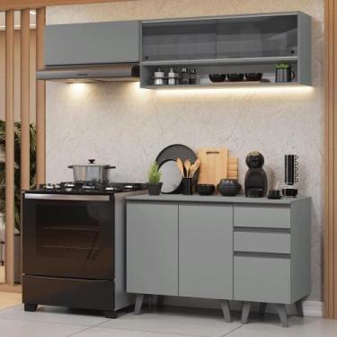Imagem de Armário De Cozinha Compacta 200cm Nice Madesa 14 Cinza