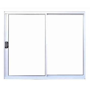 Imagem de Janela 100x100 2 Folhas Vidro - Alumínio Branco - Linha 18 Modular
